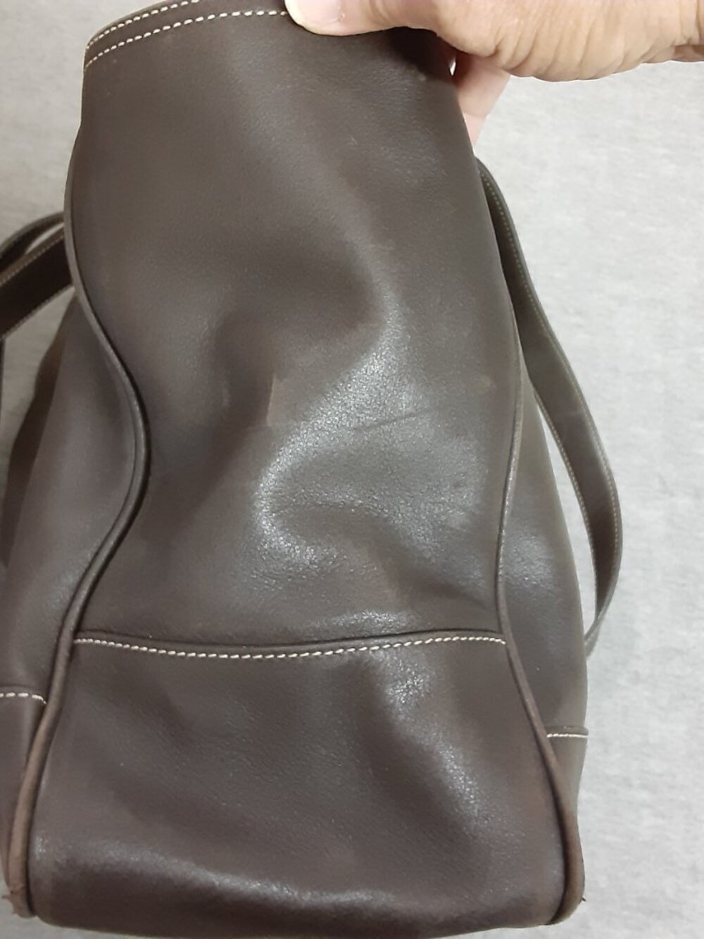VTG Coach Hampton Large Tote Weekender Natural Cowhide Leather Brown - Picture 11 of 16